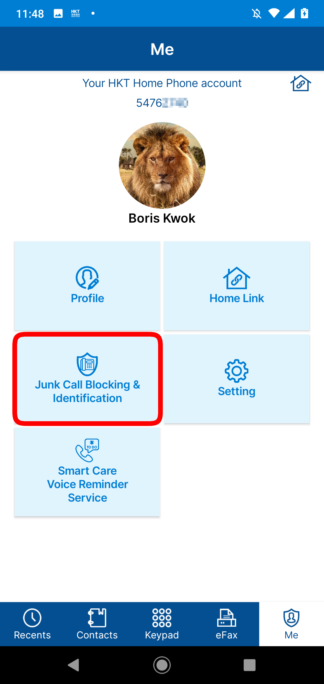 Tap “Home Junk Call Blocking”.